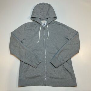Reigning Champ Full Zip Hoodie Midweight Terry Heather Grey
